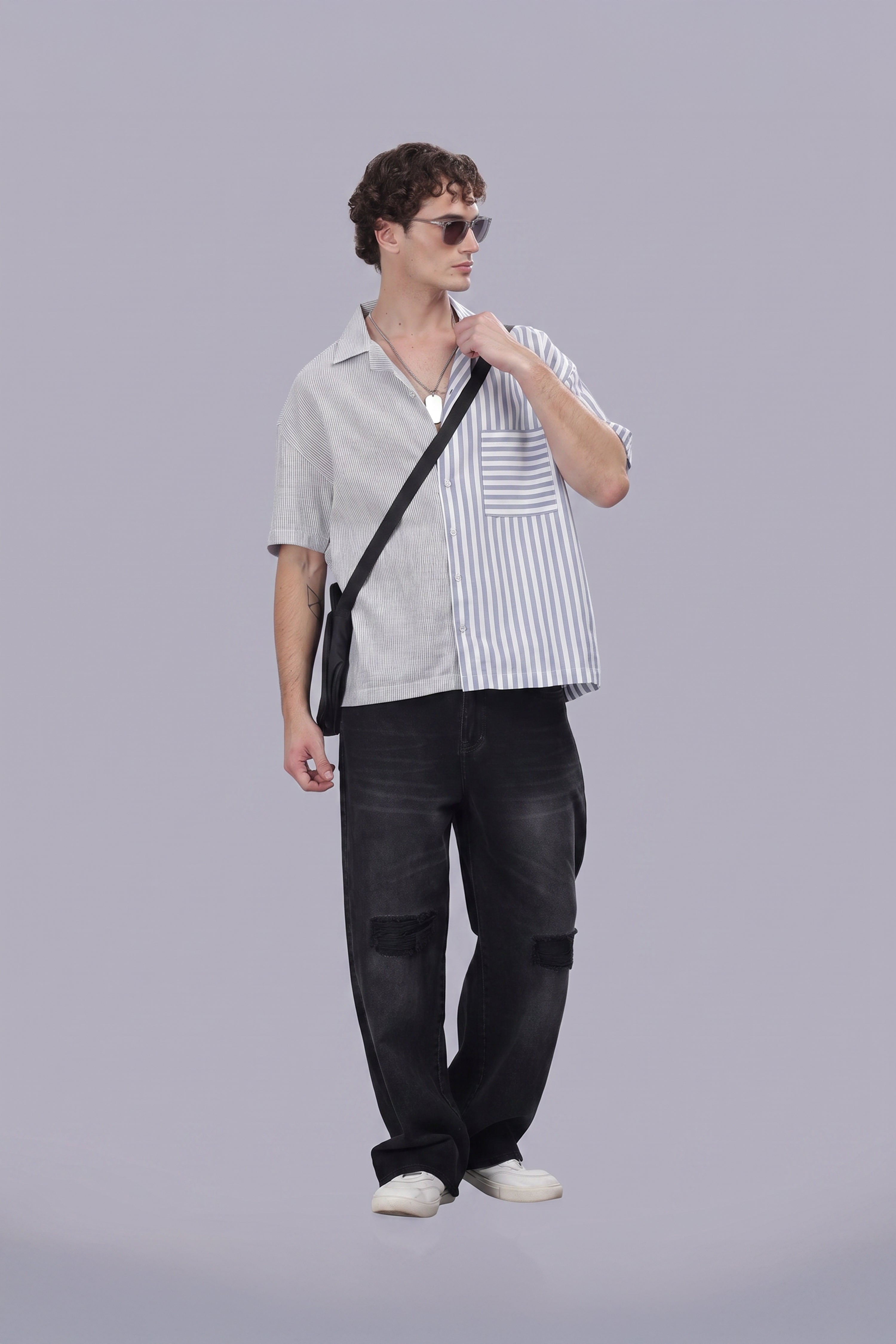Dual Stripe Resort Boxy Shirt