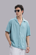 Turquoise Geometric Dobby Shirt