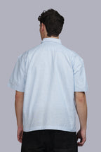 Ice Blue Stripe Boxy Shirt