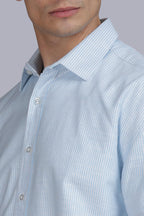 Ice Blue Stripe Boxy Shirt