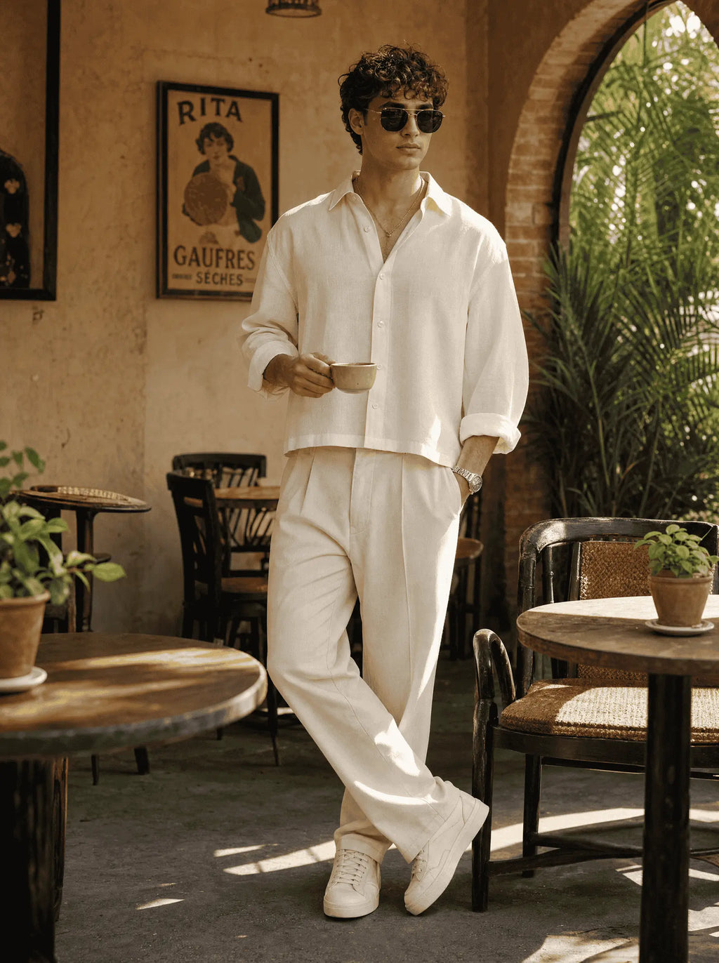Ivory linen Cotton Boxy Shirt