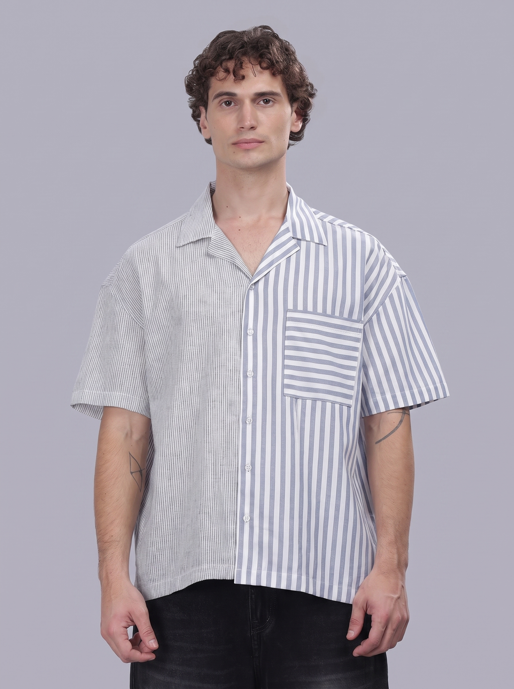 Dual Stripe Resort Boxy Shirt