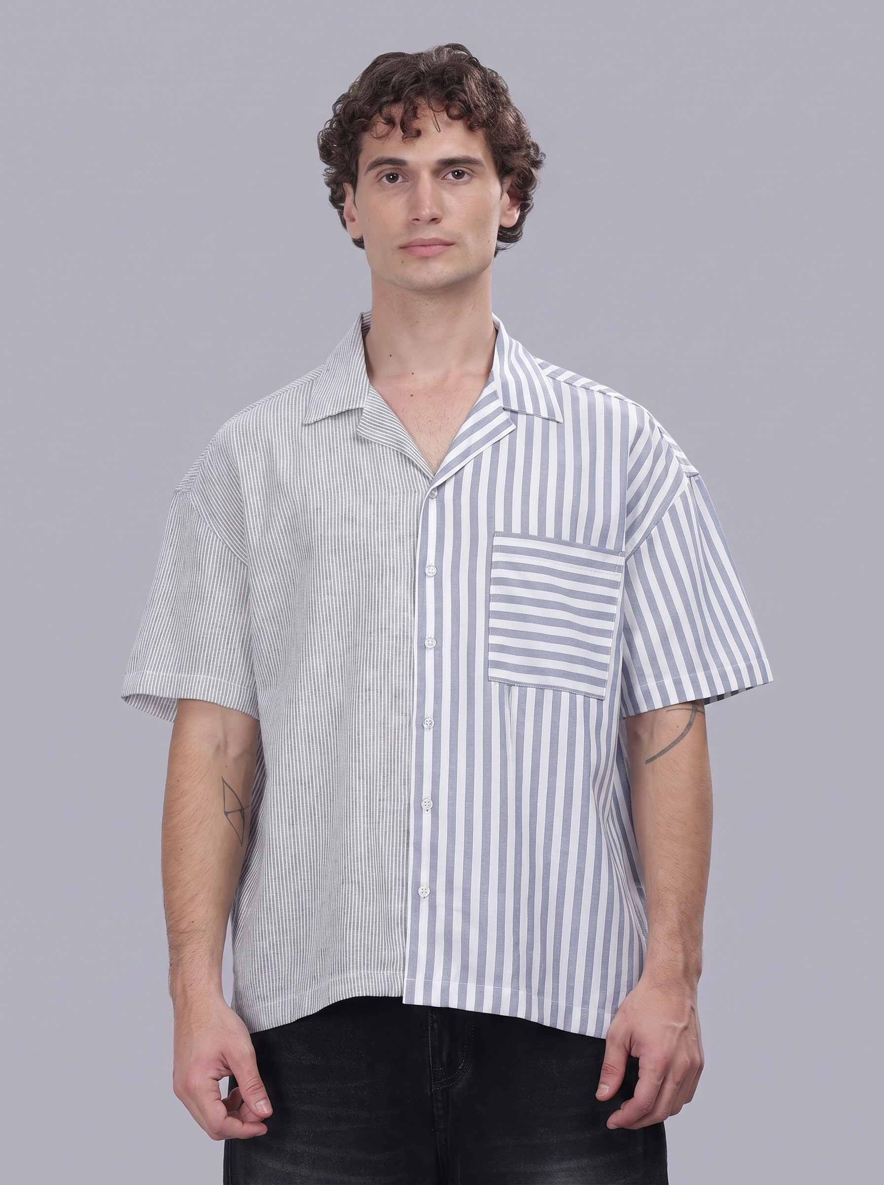 Dual Stripe Resort Boxy Shirt
