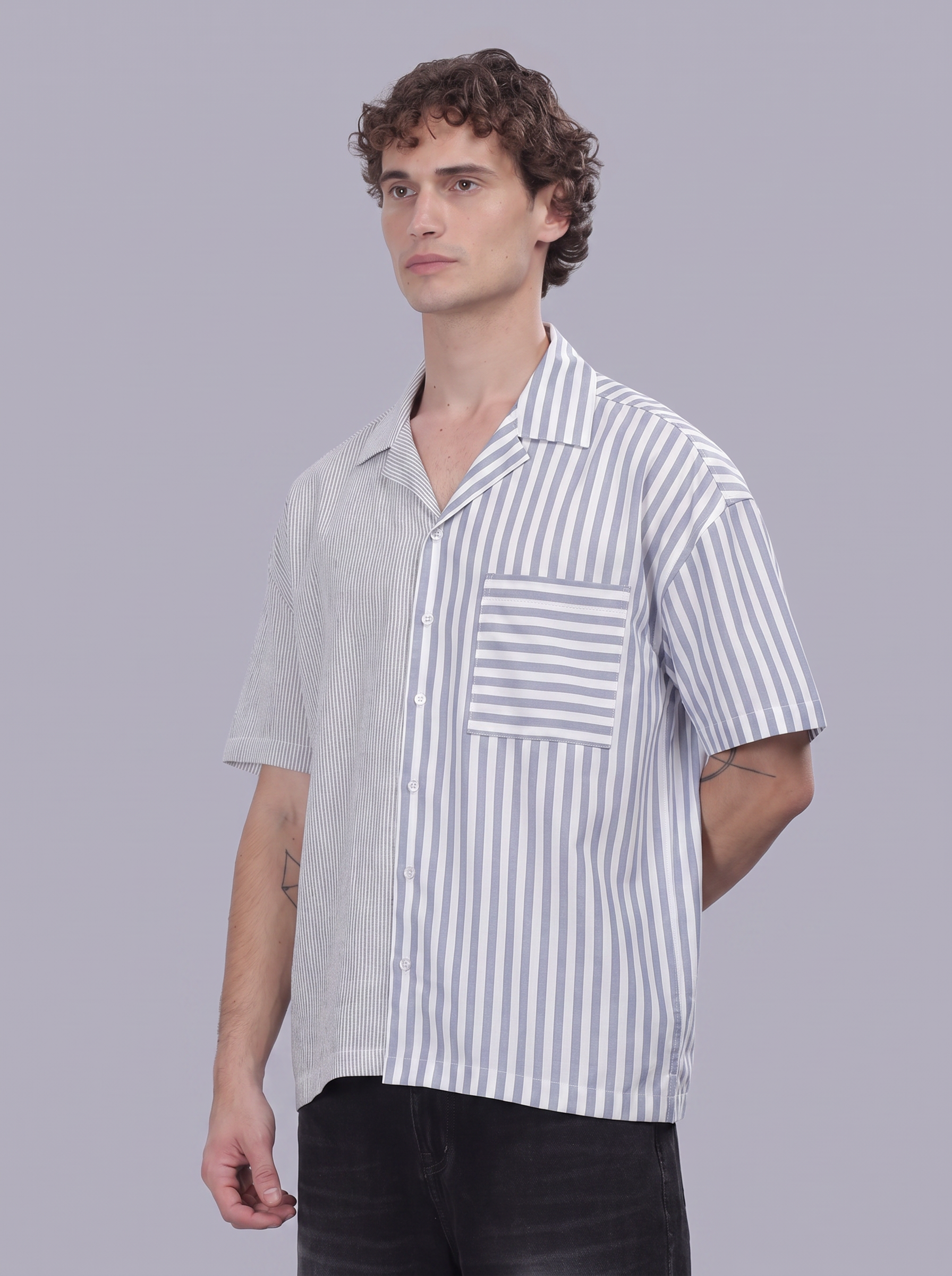 Dual Stripe Resort Boxy Shirt
