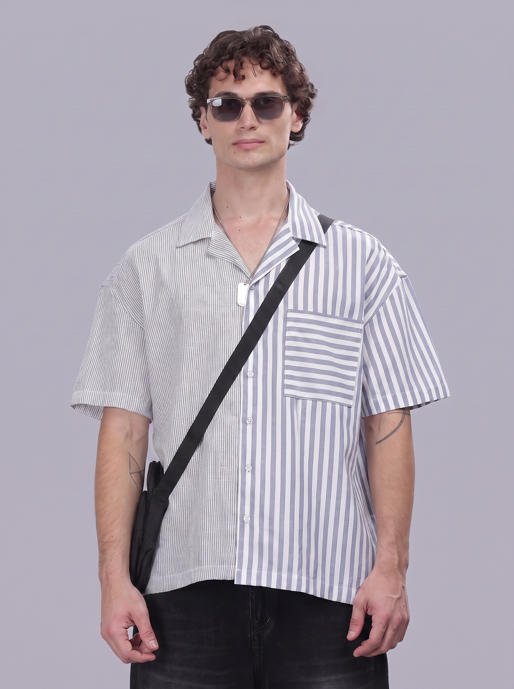 Dual Stripe Resort Boxy Shirt