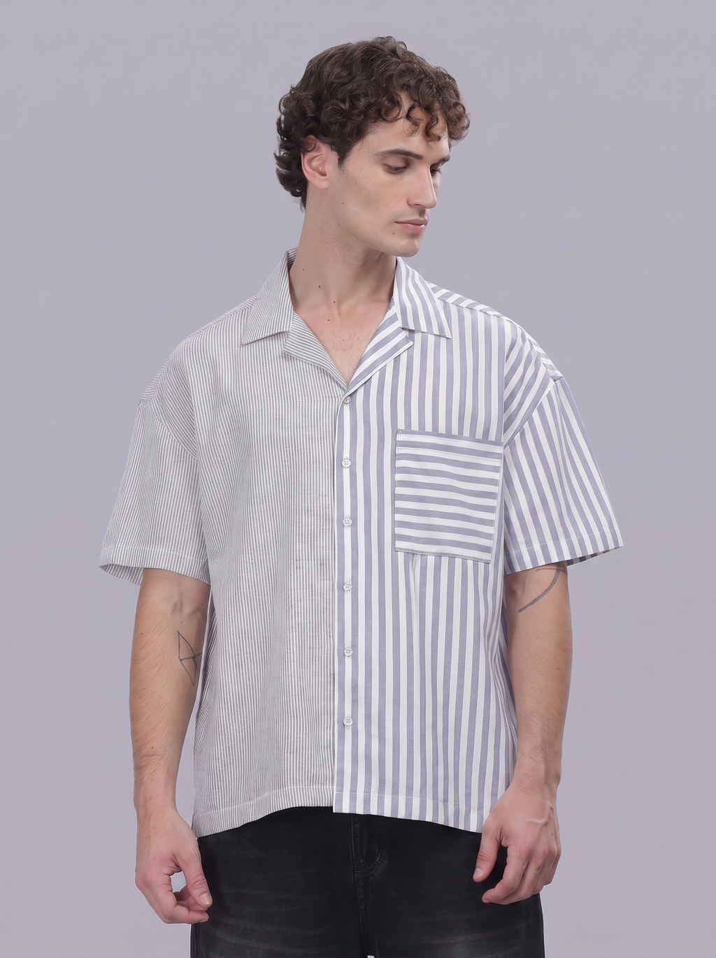 Dual Stripe Resort Boxy Shirt