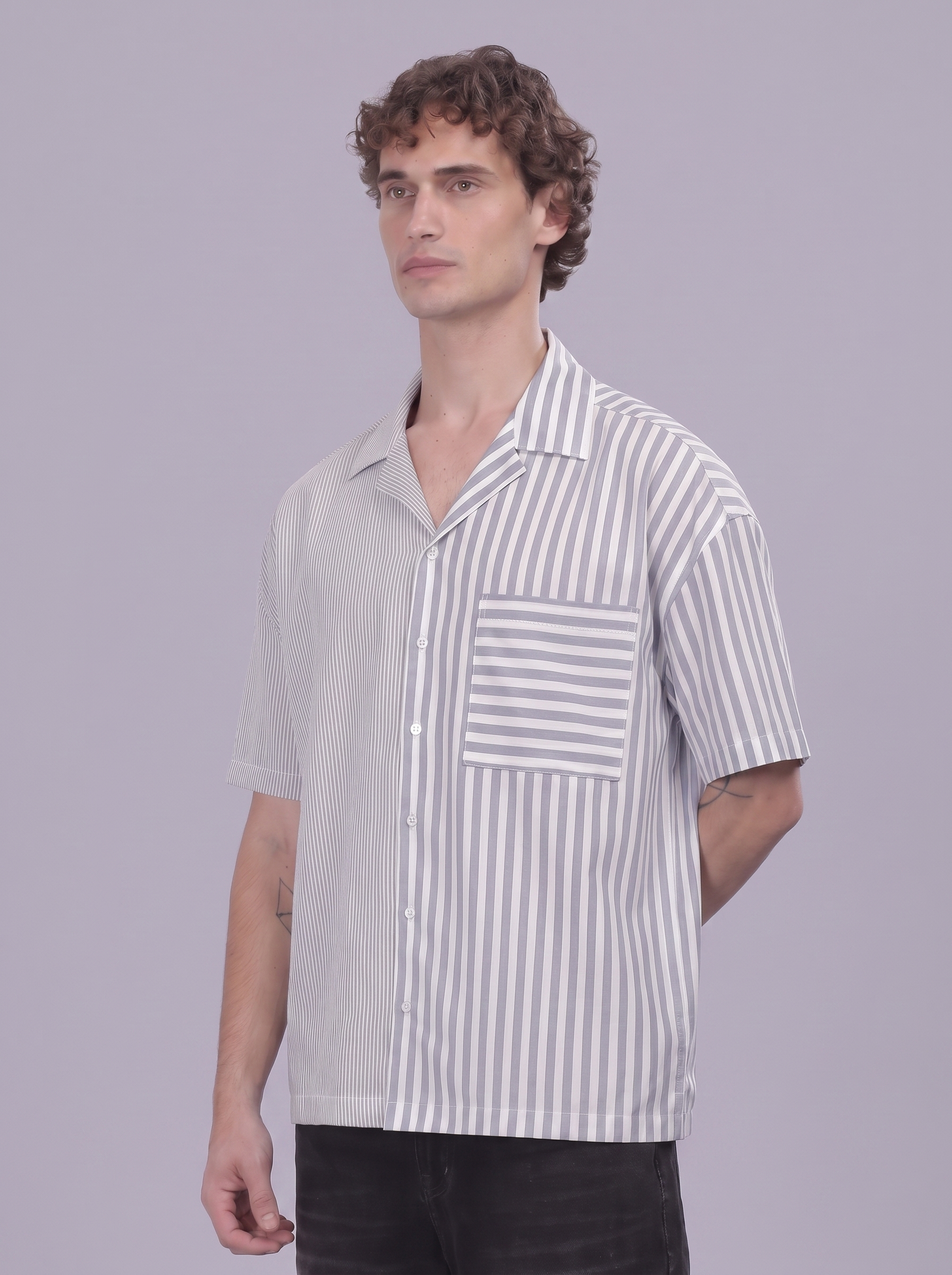 Dual Stripe Resort Boxy Shirt