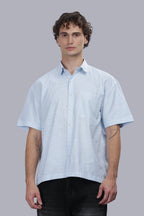 Ice Blue Stripe Boxy Shirt