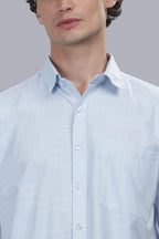 Ice Blue Stripe Boxy Shirt