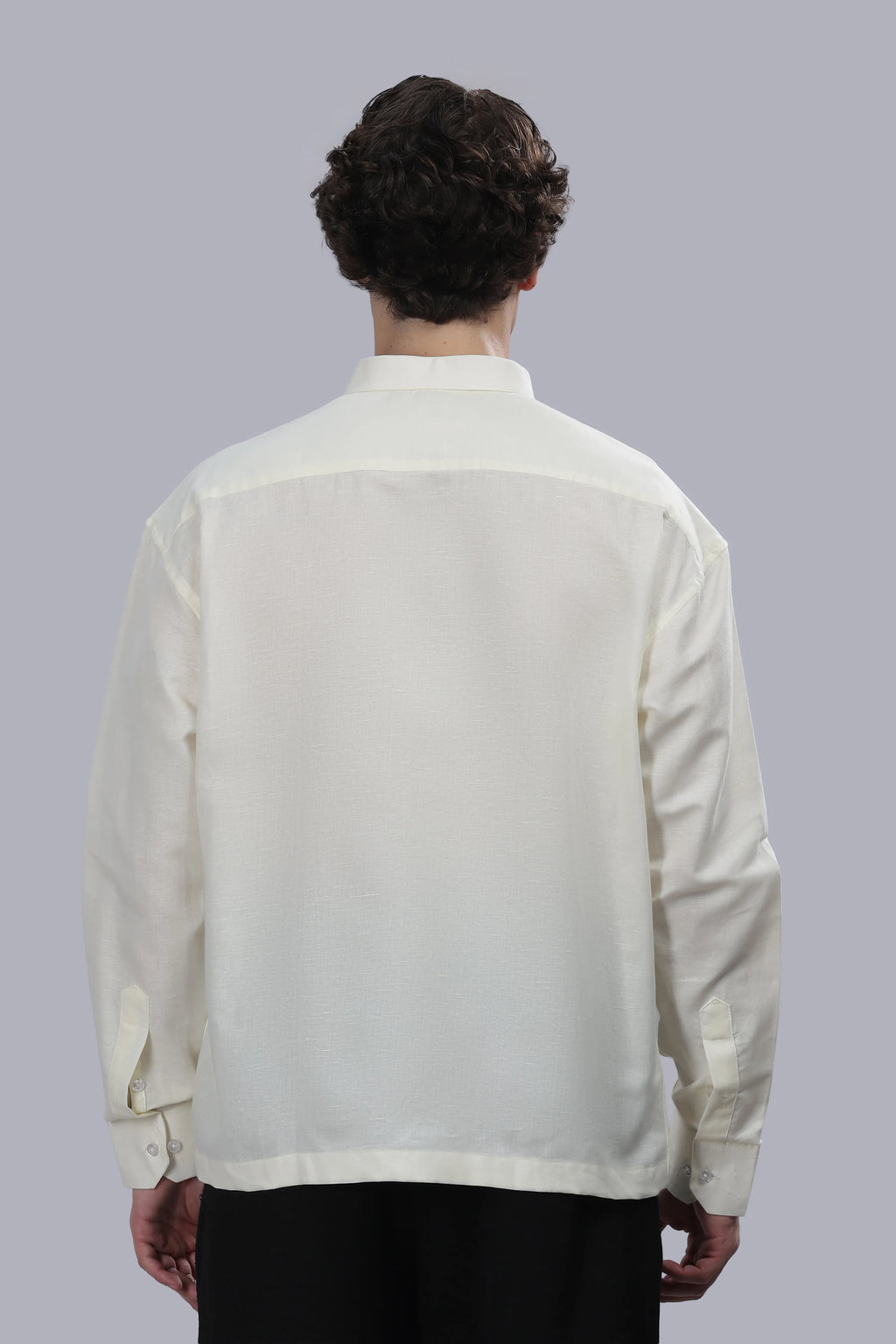 Ivory linen Cotton Boxy Shirt