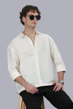 Ivory linen Cotton Boxy Shirt