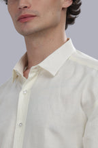 Ivory linen Cotton Boxy Shirt