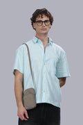 Mint Blue Stripe Boxy Shirt