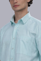 Mint Blue Stripe Boxy Shirt