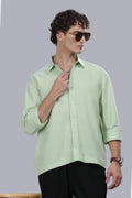 Sage Green Cotton Linen Boxy Shirt
