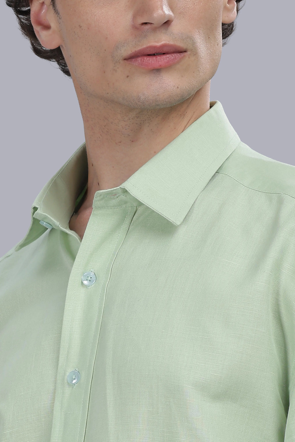 Sage Green Cotton Linen Boxy Shirt