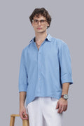Sky Blue Linen Cotton Boxy Shirt