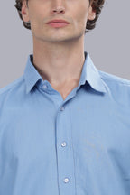 Sky Blue Linen Cotton Boxy Shirt