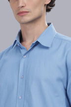 Sky Blue Linen Cotton Boxy Shirt