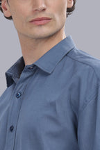 Steel Blue Linen Cotton Boxy Shirt