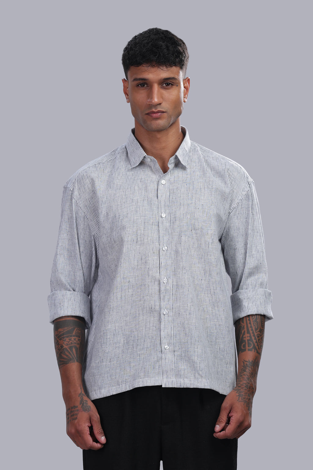 Blue Stripe Boxy Shirt
