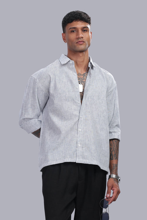 Blue Stripe Boxy Shirt