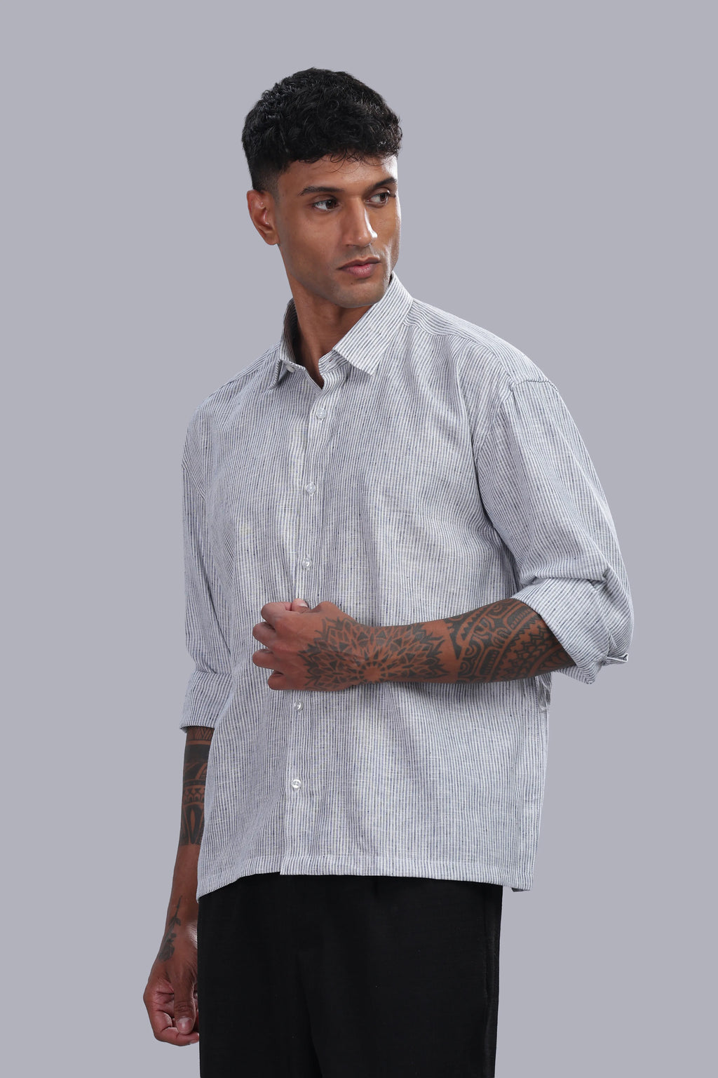 Blue Stripe Boxy Shirt