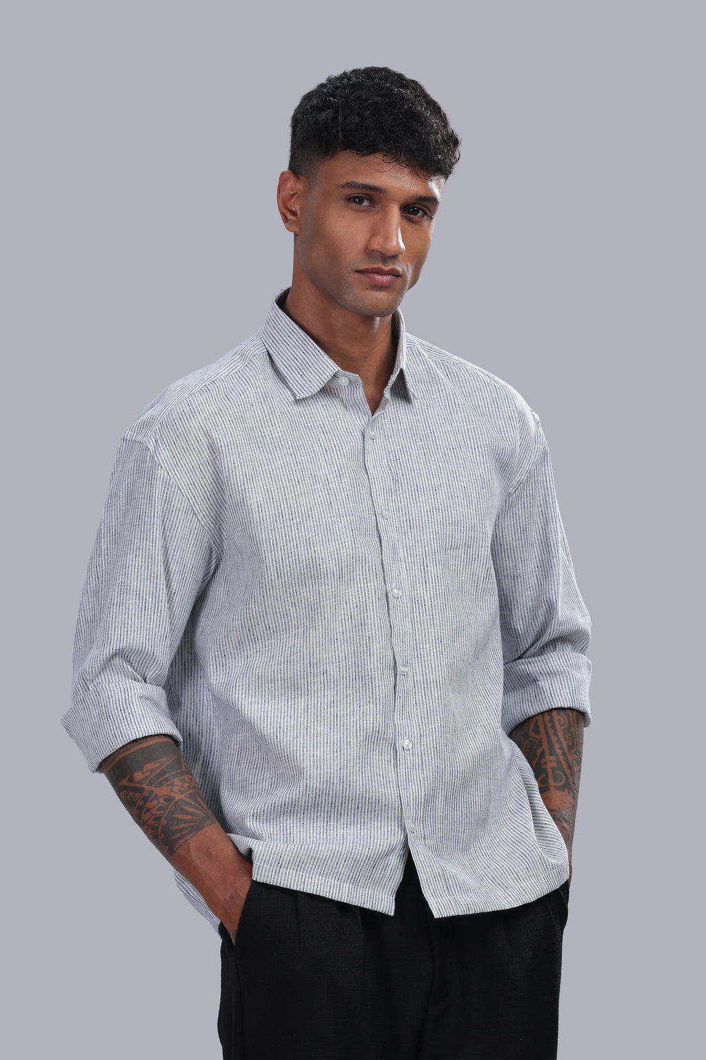 Blue Stripe Boxy Shirt