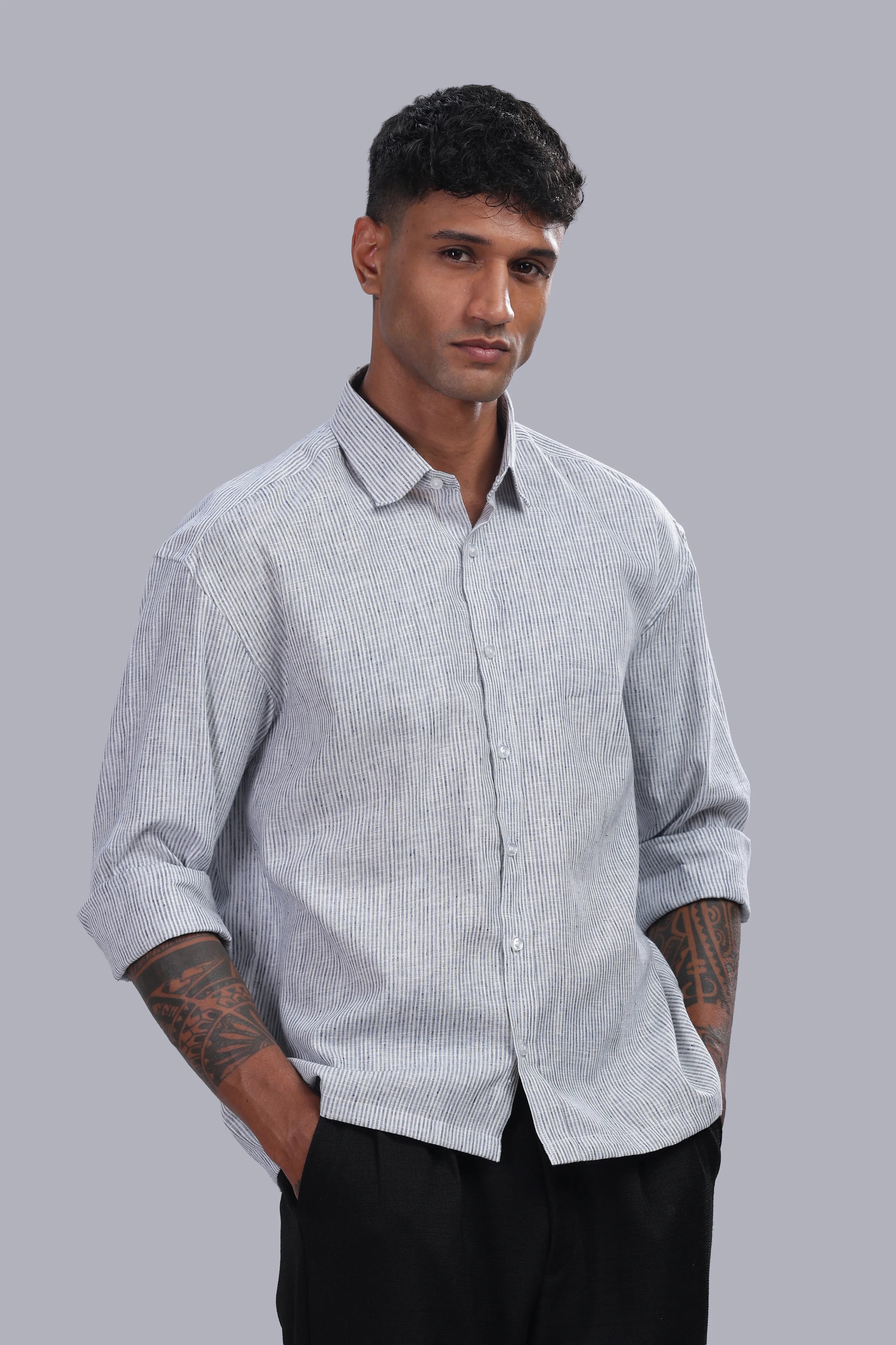 Blue Stripe Boxy Shirt