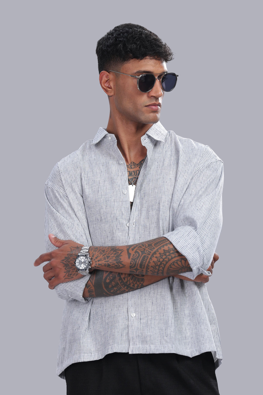Blue Stripe Boxy Shirt
